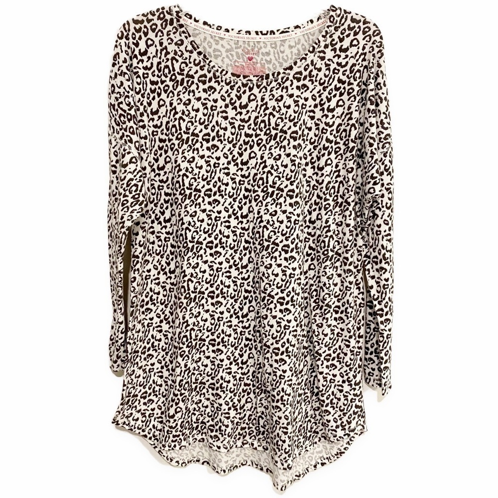 Victorias’s Secret | Leopard Print Tunic Loungewear White Black Size Large
